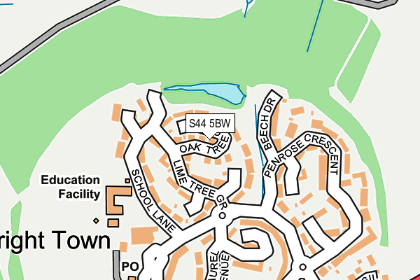 S44 5BW map - OS OpenMap – Local (Ordnance Survey)