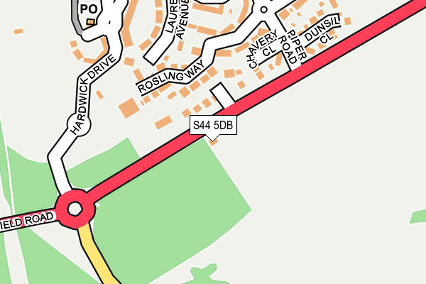 S44 5DB map - OS OpenMap – Local (Ordnance Survey)