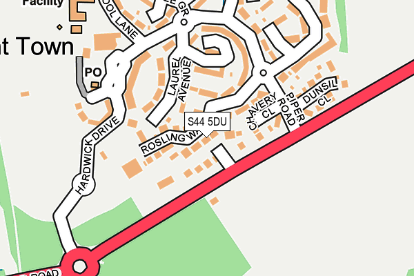 S44 5DU map - OS OpenMap – Local (Ordnance Survey)