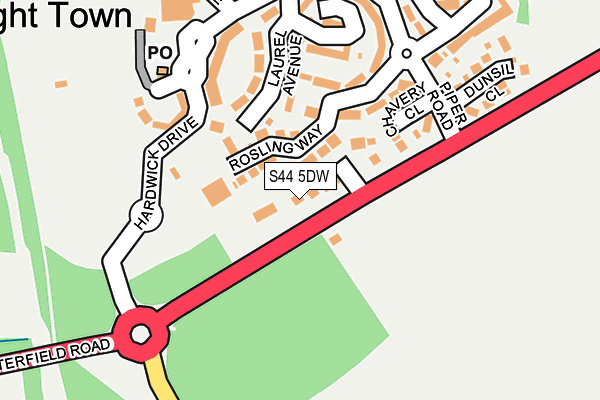 S44 5DW map - OS OpenMap – Local (Ordnance Survey)