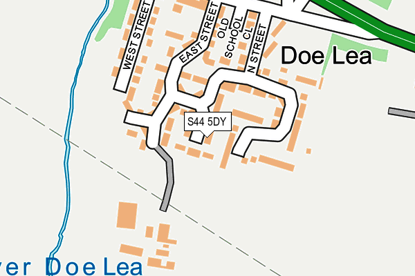 S44 5DY map - OS OpenMap – Local (Ordnance Survey)