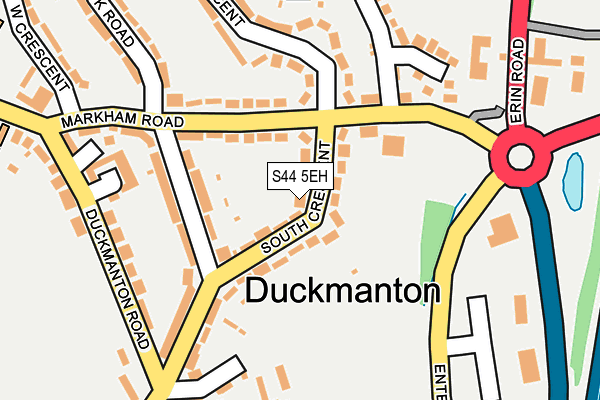 S44 5EH map - OS OpenMap – Local (Ordnance Survey)