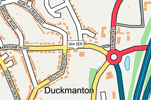 S44 5ER map - OS OpenMap – Local (Ordnance Survey)