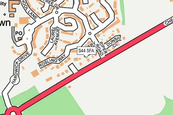S44 5FA map - OS OpenMap – Local (Ordnance Survey)