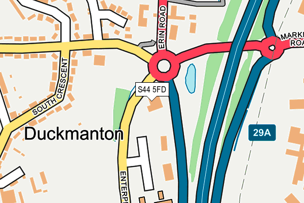 S44 5FD map - OS OpenMap – Local (Ordnance Survey)