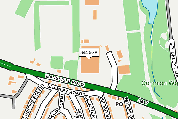 S44 5GA map - OS OpenMap – Local (Ordnance Survey)