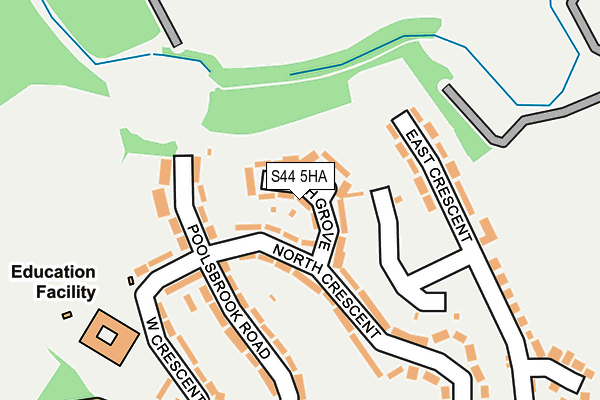 S44 5HA map - OS OpenMap – Local (Ordnance Survey)