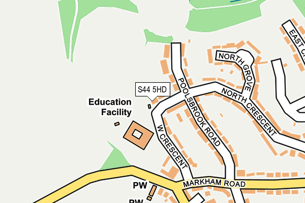 S44 5HD map - OS OpenMap – Local (Ordnance Survey)