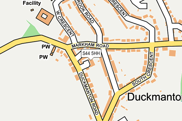 S44 5HH map - OS OpenMap – Local (Ordnance Survey)