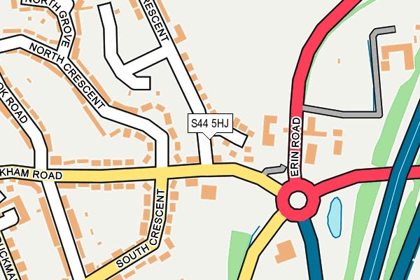 S44 5HJ map - OS OpenMap – Local (Ordnance Survey)