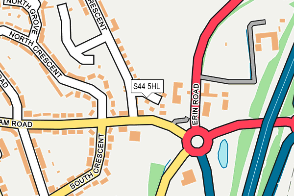 S44 5HL map - OS OpenMap – Local (Ordnance Survey)