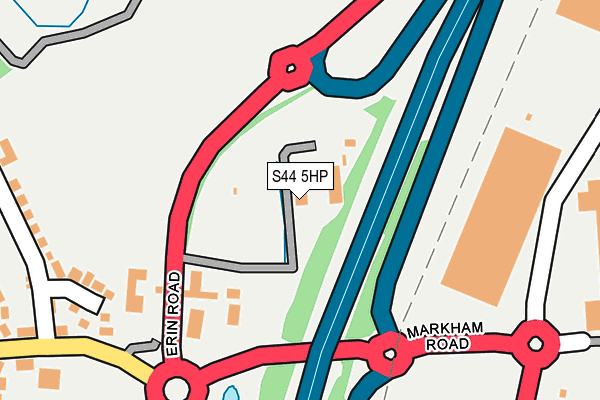 S44 5HP map - OS OpenMap – Local (Ordnance Survey)