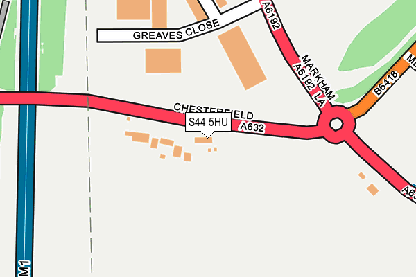 S44 5HU map - OS OpenMap – Local (Ordnance Survey)