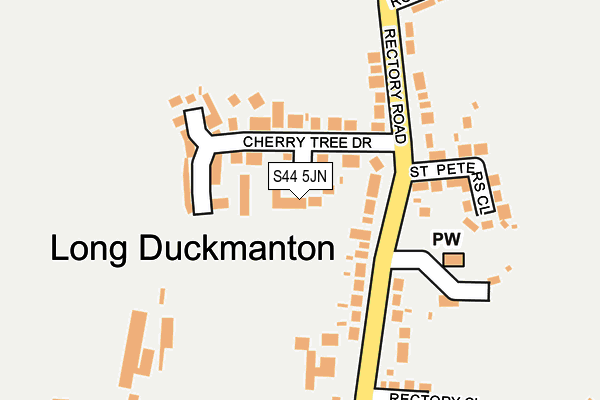 S44 5JN map - OS OpenMap – Local (Ordnance Survey)