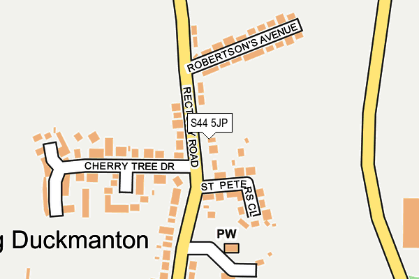 S44 5JP map - OS OpenMap – Local (Ordnance Survey)