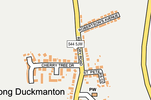 S44 5JW map - OS OpenMap – Local (Ordnance Survey)