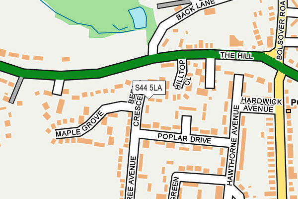 S44 5LA map - OS OpenMap – Local (Ordnance Survey)