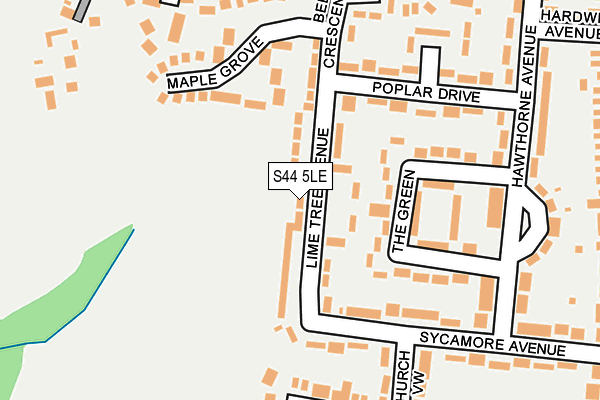 S44 5LE map - OS OpenMap – Local (Ordnance Survey)