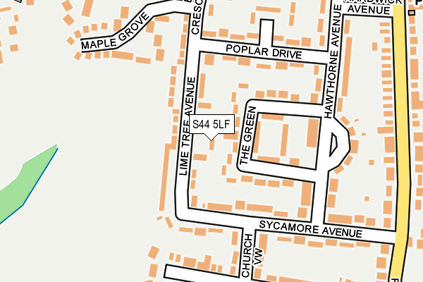 S44 5LF map - OS OpenMap – Local (Ordnance Survey)