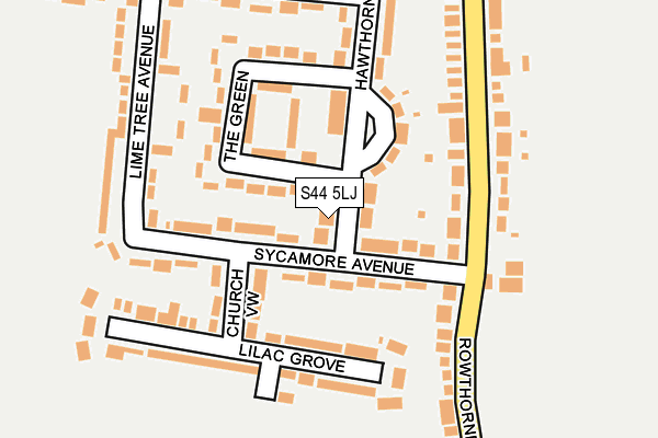S44 5LJ map - OS OpenMap – Local (Ordnance Survey)