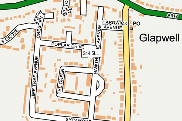 S44 5LL map - OS OpenMap – Local (Ordnance Survey)