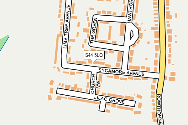 S44 5LQ map - OS OpenMap – Local (Ordnance Survey)