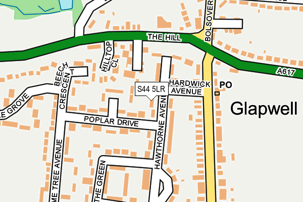 S44 5LR map - OS OpenMap – Local (Ordnance Survey)