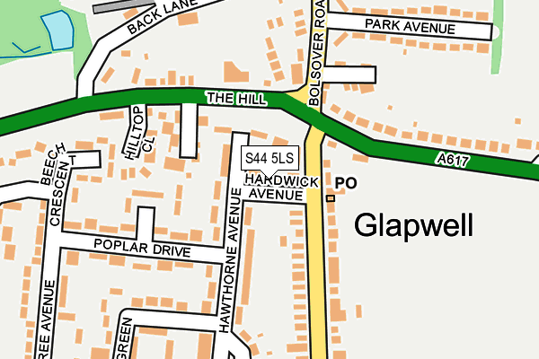 S44 5LS map - OS OpenMap – Local (Ordnance Survey)