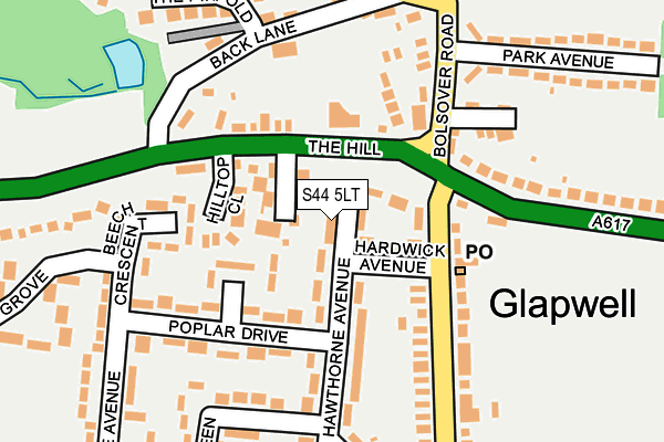 S44 5LT map - OS OpenMap – Local (Ordnance Survey)