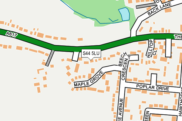 S44 5LU map - OS OpenMap – Local (Ordnance Survey)