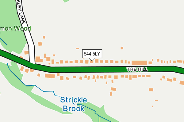 S44 5LY map - OS OpenMap – Local (Ordnance Survey)