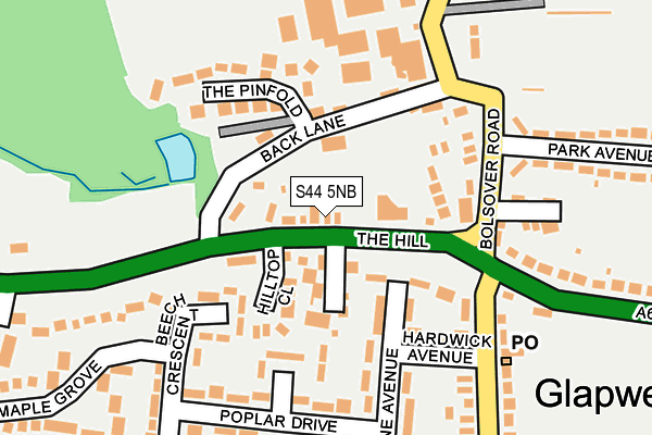 S44 5NB map - OS OpenMap – Local (Ordnance Survey)