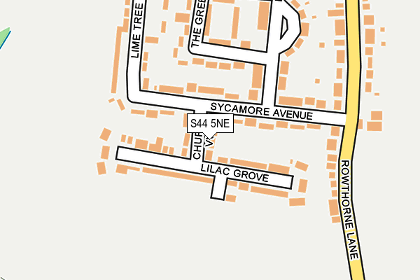 S44 5NE map - OS OpenMap – Local (Ordnance Survey)