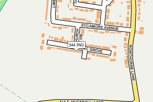 S44 5NG map - OS OpenMap – Local (Ordnance Survey)