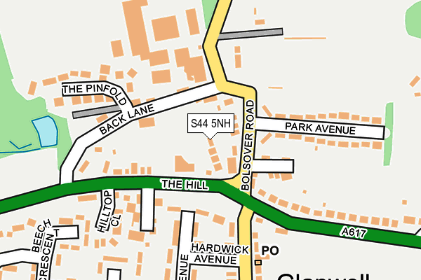 S44 5NH map - OS OpenMap – Local (Ordnance Survey)