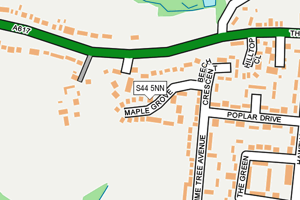 S44 5NN map - OS OpenMap – Local (Ordnance Survey)