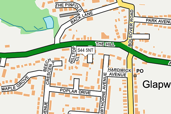 S44 5NT map - OS OpenMap – Local (Ordnance Survey)