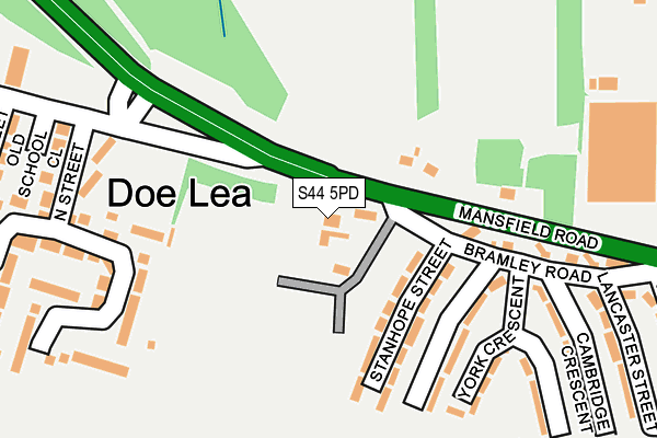 S44 5PD map - OS OpenMap – Local (Ordnance Survey)