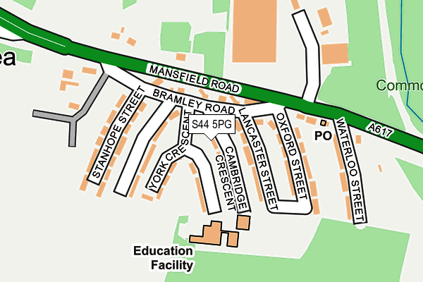 S44 5PG map - OS OpenMap – Local (Ordnance Survey)