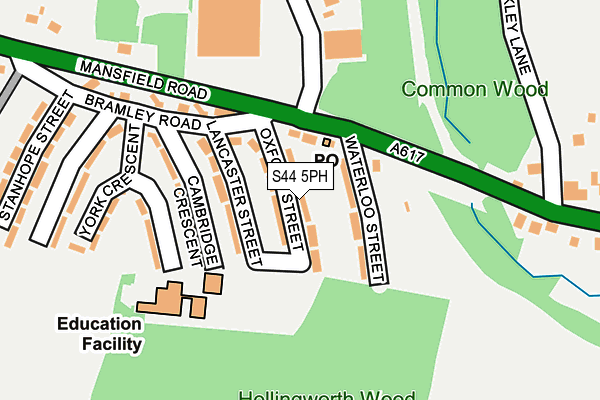 S44 5PH map - OS OpenMap – Local (Ordnance Survey)