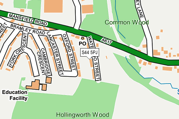 S44 5PJ map - OS OpenMap – Local (Ordnance Survey)