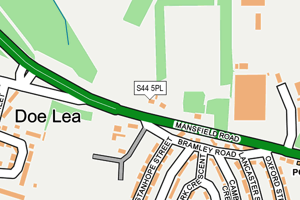 S44 5PL map - OS OpenMap – Local (Ordnance Survey)