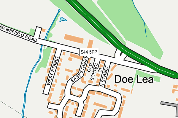 S44 5PP map - OS OpenMap – Local (Ordnance Survey)