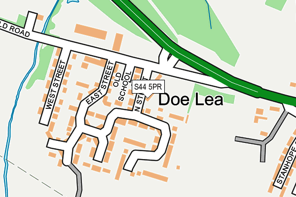 S44 5PR map - OS OpenMap – Local (Ordnance Survey)