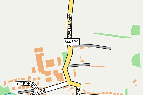 S44 5PY map - OS OpenMap – Local (Ordnance Survey)