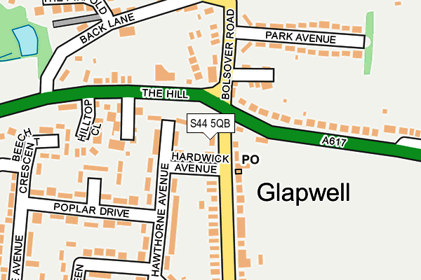 S44 5QB map - OS OpenMap – Local (Ordnance Survey)