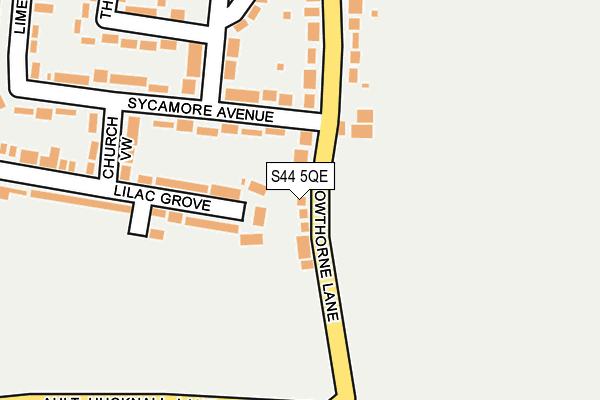 S44 5QE map - OS OpenMap – Local (Ordnance Survey)