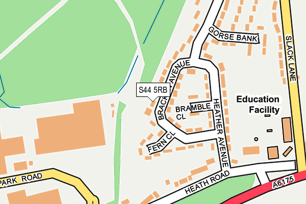 S44 5RB map - OS OpenMap – Local (Ordnance Survey)