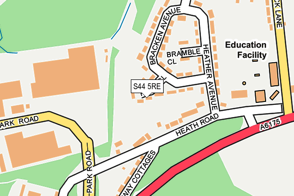 S44 5RE map - OS OpenMap – Local (Ordnance Survey)