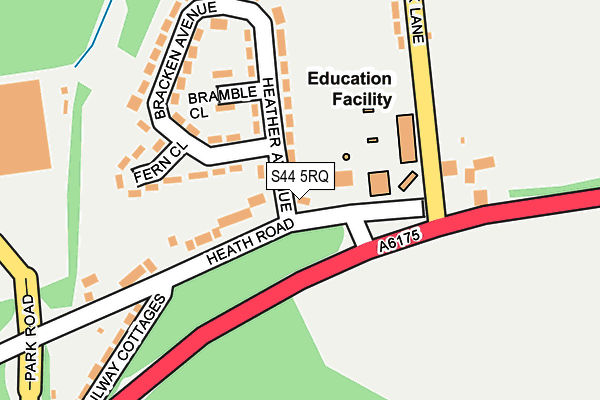 S44 5RQ map - OS OpenMap – Local (Ordnance Survey)